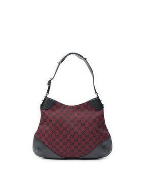 Gucci Small Zip Hobo Red Black GG Canvas